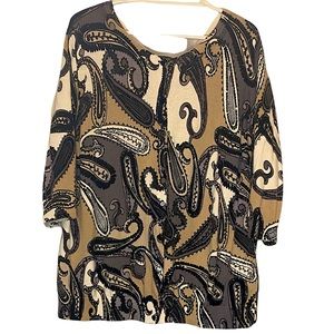 Paisley Cardigan - Grey, Tan, White and Black